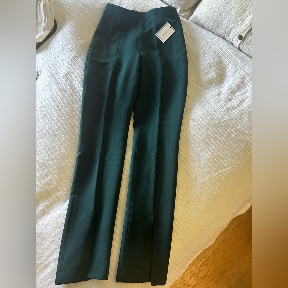 1 State Forest Green Tailored Dress Pants